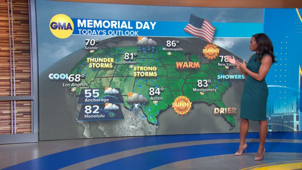 Video Memorial Day weather forecast ABC News