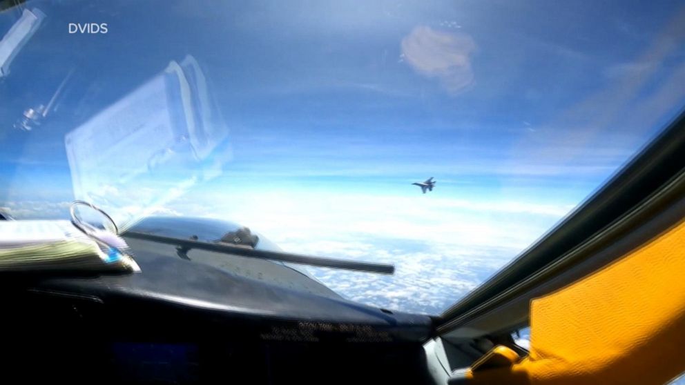 Chinese fighter jet flies 400 feet in front of US plane | GMA