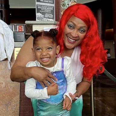 VIDEO: Young girl and grandma dress up as Ariel to see 'The Little Mermaid'