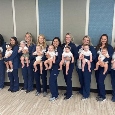 VIDEO: 6 nurses who were pregnant at the same time host reunion with their babies