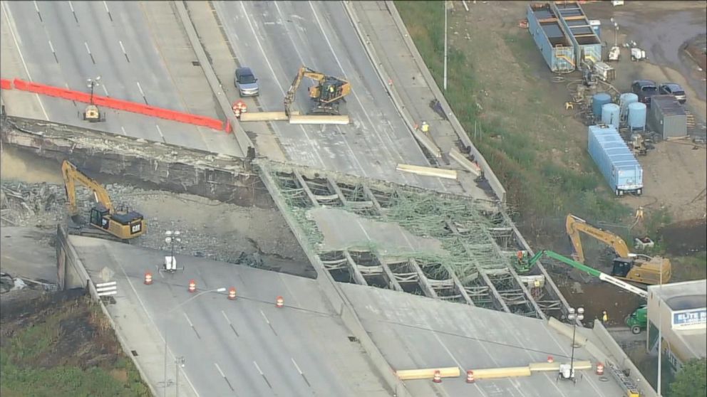 Video Crews work to demolish remains of I-95 overpass - ABC News