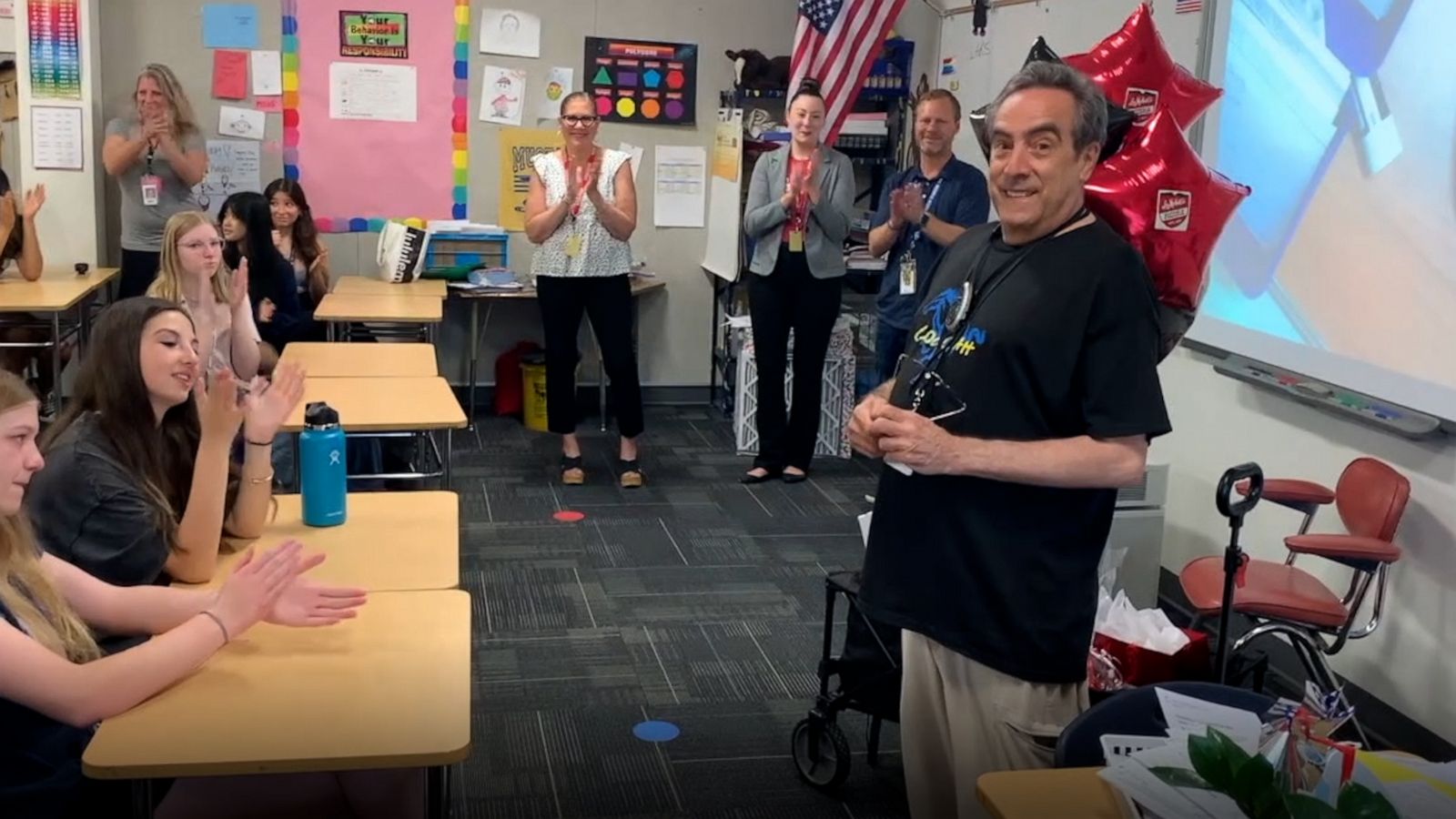 VIDEO: Math teacher receives teacher appreciation award while in chemotherapy