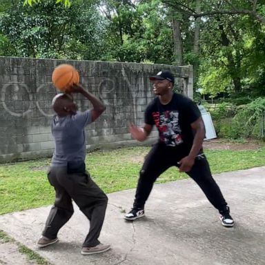 VIDEO: 67-year-old shows young basketball player how it's done