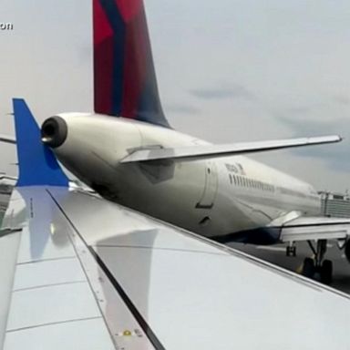 VIDEO: 2 planes clip wings at Boston airport