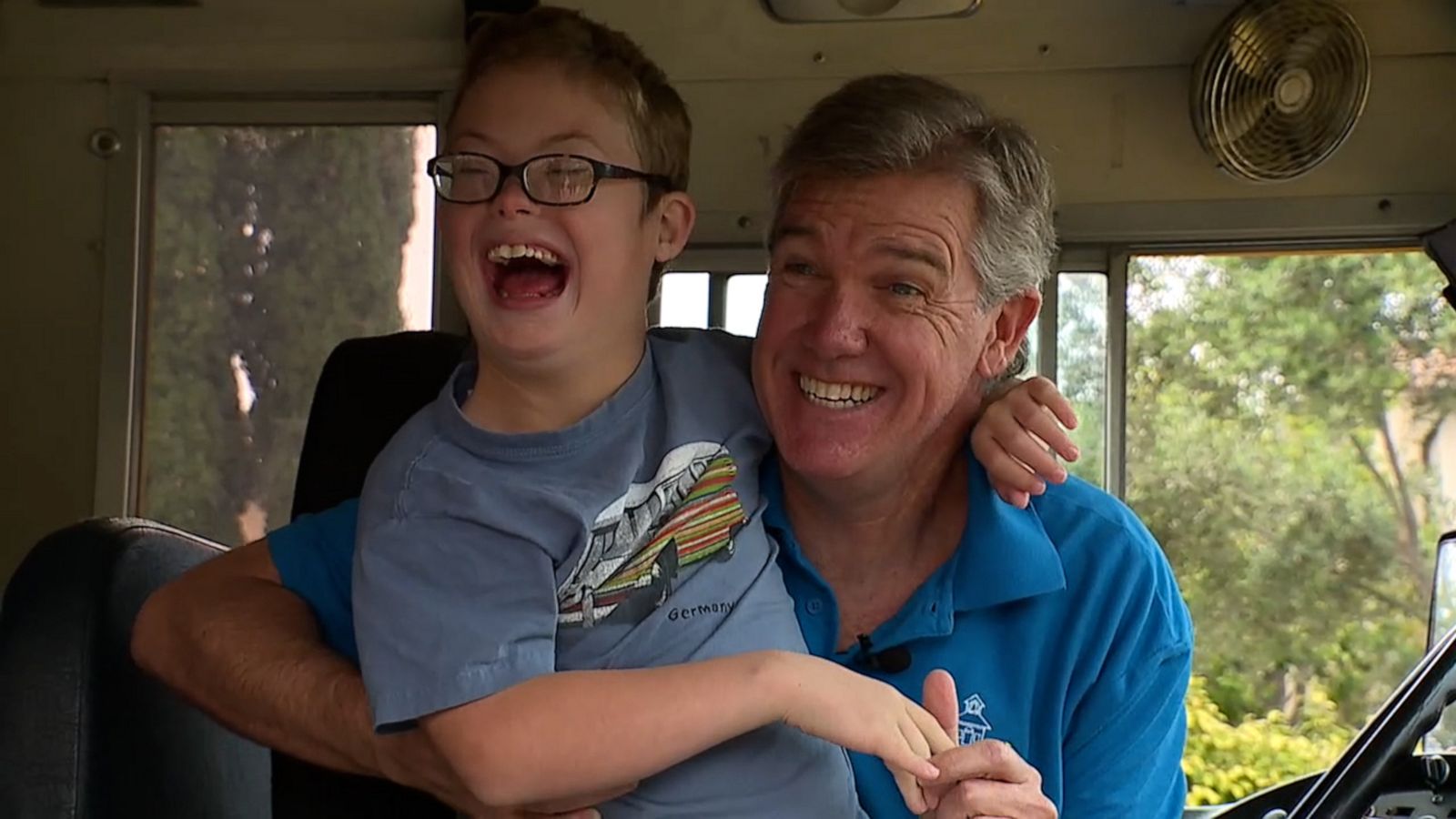 VIDEO: Dad becomes bus driver for son's school after driver shortage