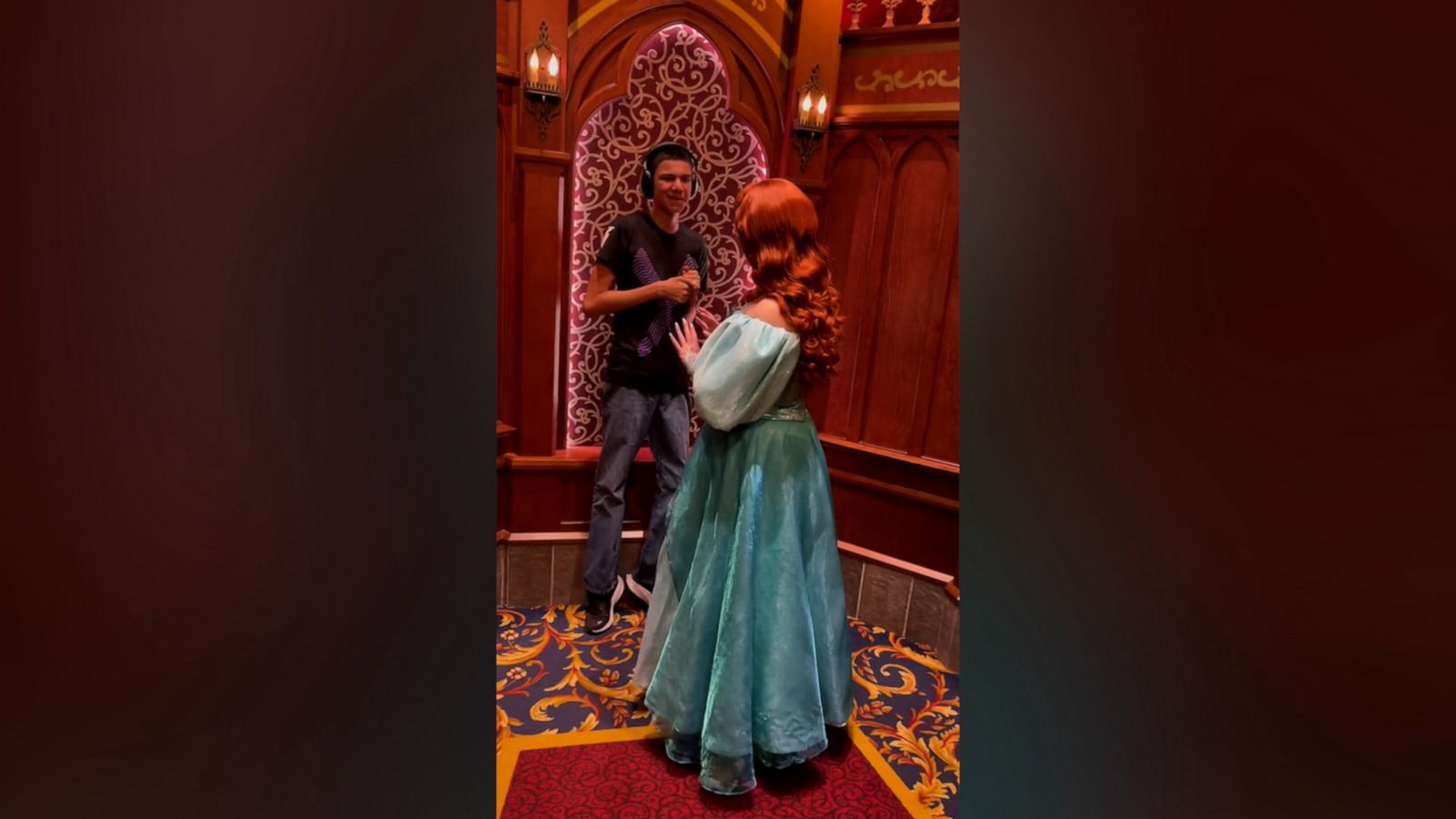 VIDEO: Teen with nonverbal autism has sweet interaction with Ariel in Disneyland