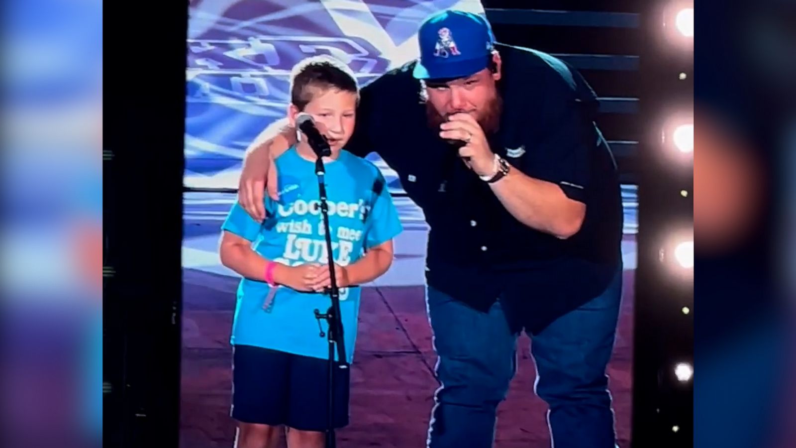 VIDEO: 8-year-old cancer survivor gets his wish to sing onstage with Luke Combs