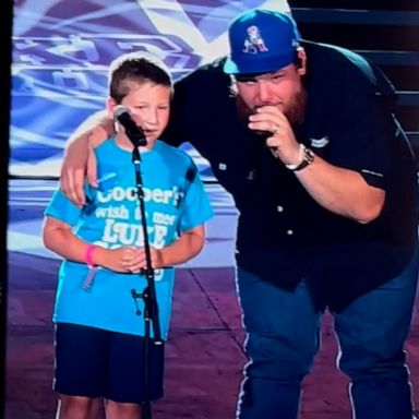 VIDEO: 8-year-old cancer survivor gets his wish to sing onstage with Luke Combs