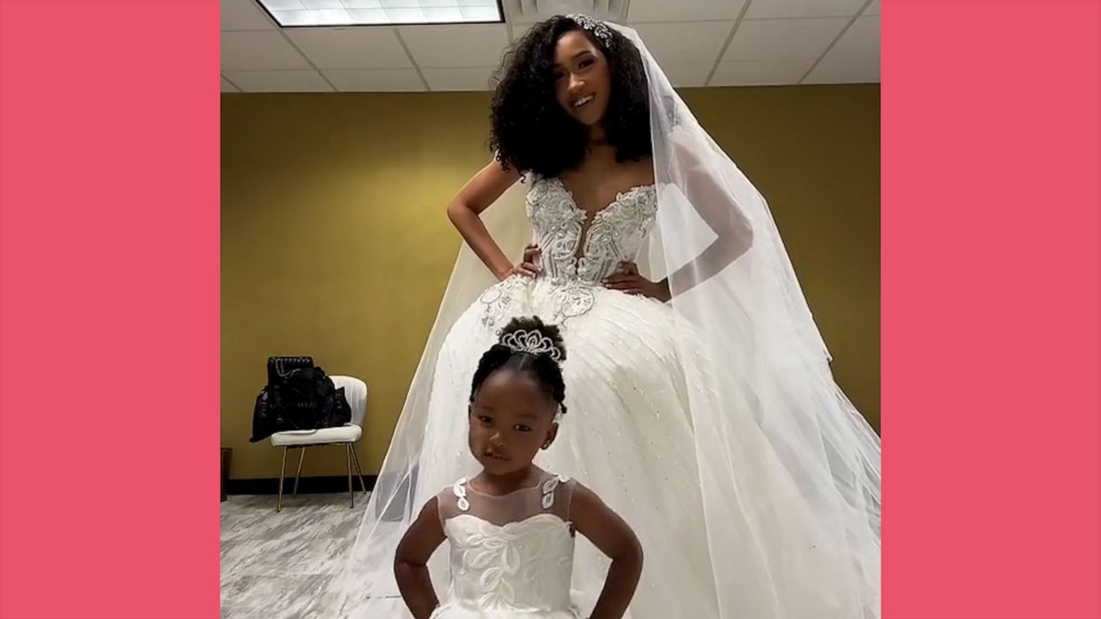 VIDEO: Bride and her daughter share precious moment before wedding