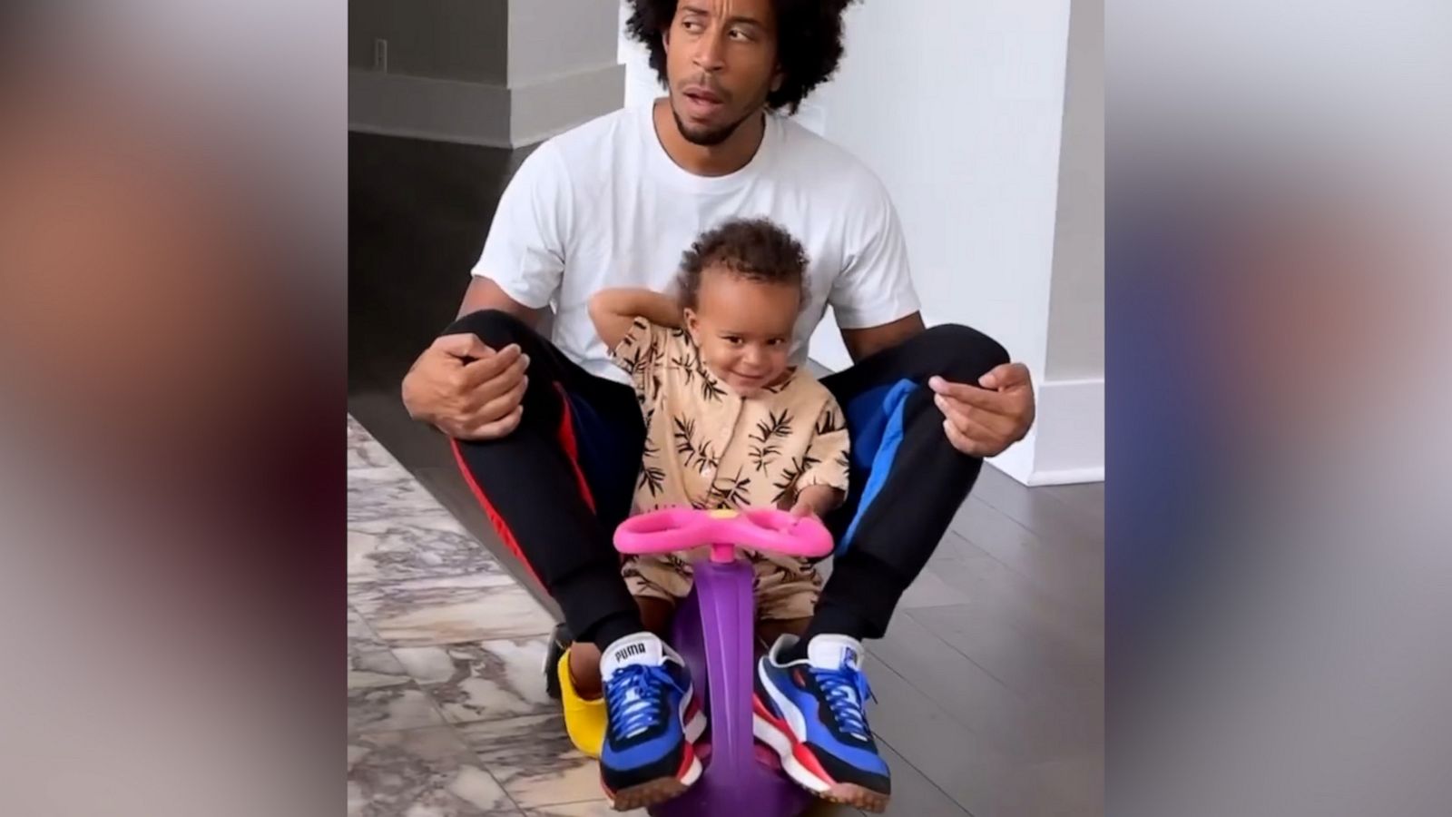 VIDEO: Ludacris goes for a spin in his two-year old daughters cool ride