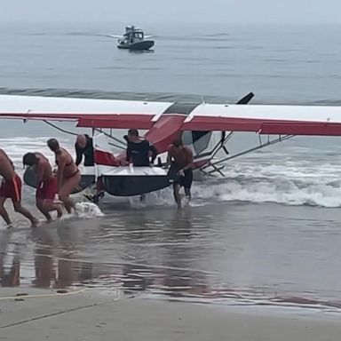 VIDEO: Lifeguards rescue pilot from plane that crashed near New Hampshire beach