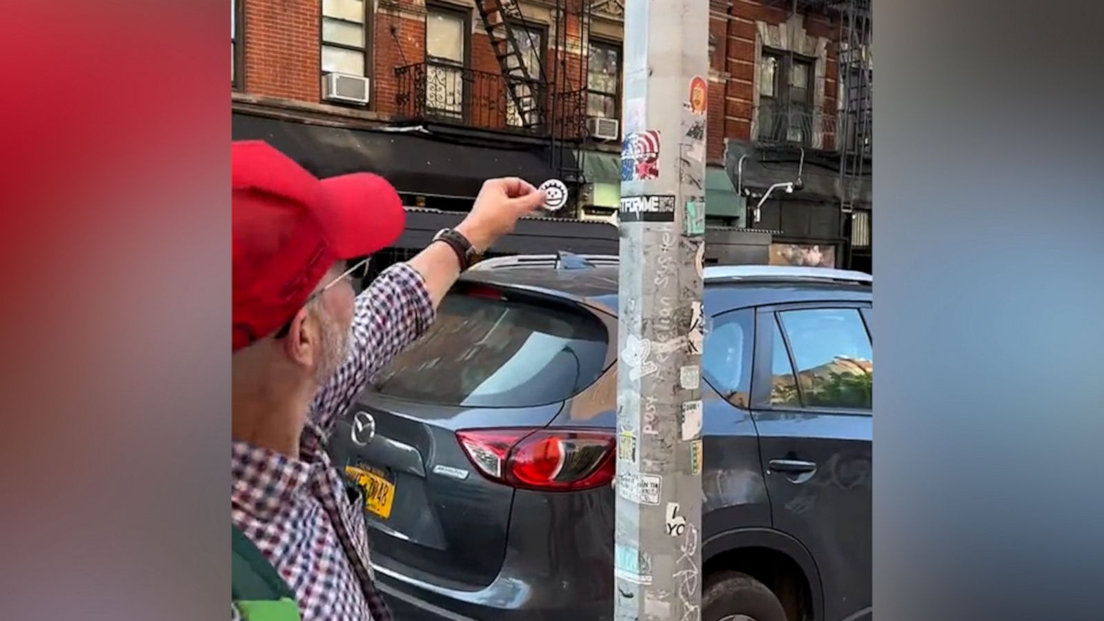 VIDEO: Dad and daughter put up custom ‘dad reminder’ stickers along her NYC commute