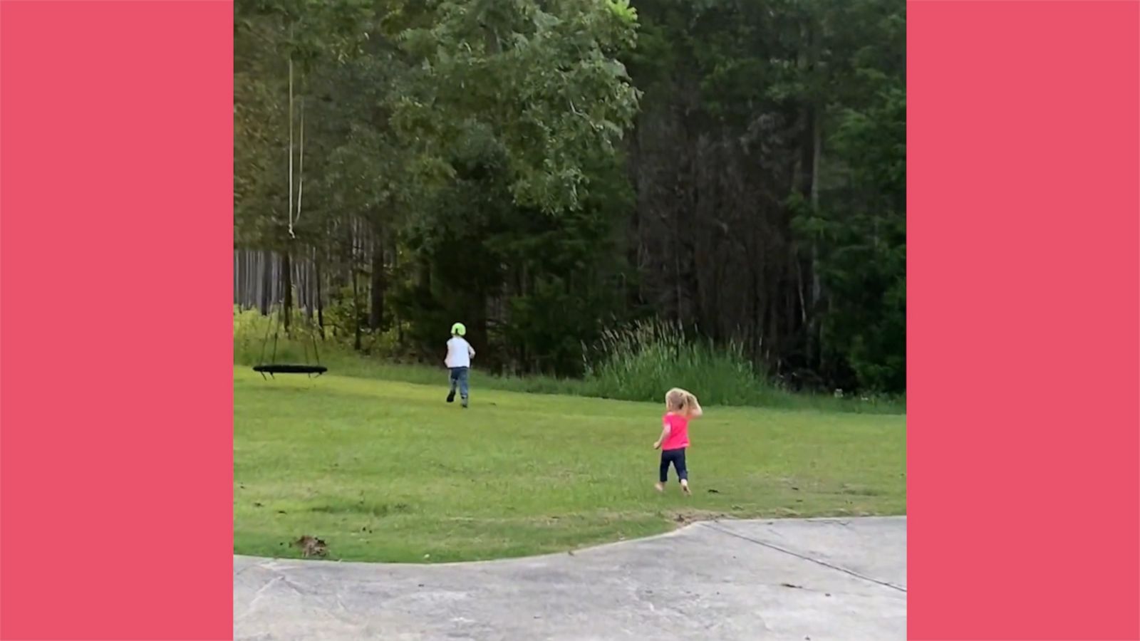 VIDEO: Kids run across lawn to welcome dad home from work