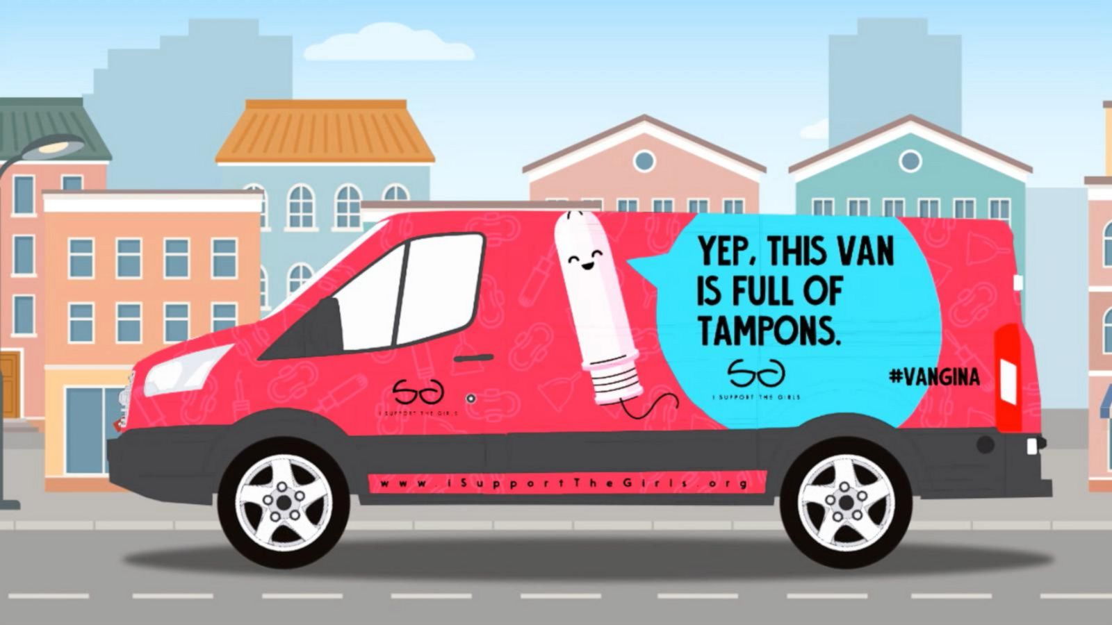 Organization donates feminine products across the country in a pink van ...