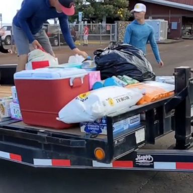 VIDEO: Community members in Lahaina gather food and supplies for Maui fire victims 