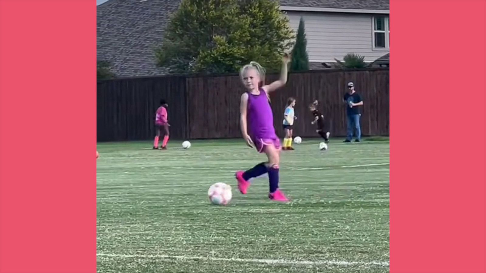 VIDEO: Gymnast shows she's a talented soccer player as well