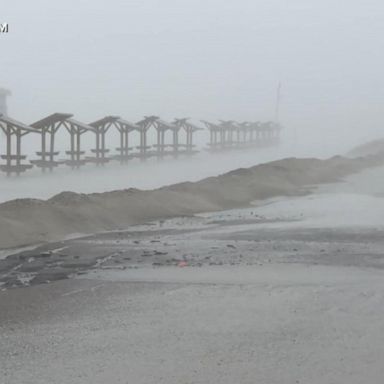 VIDEO: Remnants of Tropical Storm Harold moves through Texas