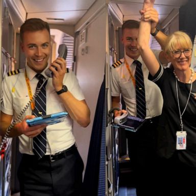 VIDEO: Watch this pilot thank his flight attendant mom during their 1st flight together 