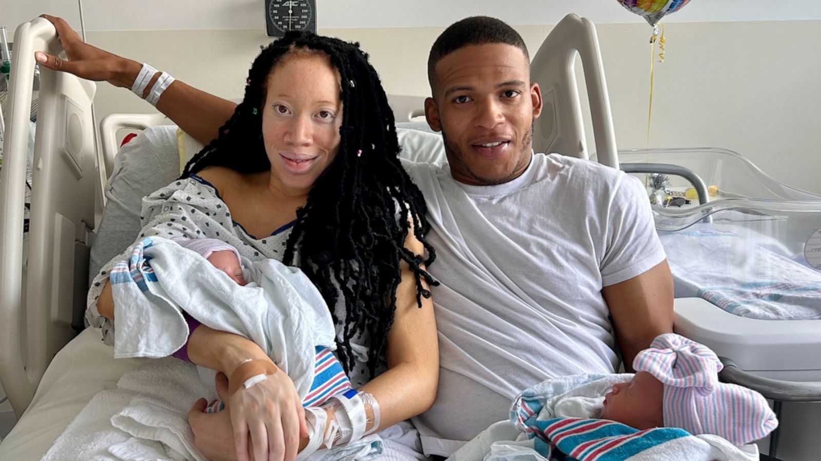 VIDEO: Mom, dad and newborn twins all share the same birthday