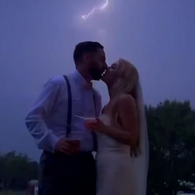 VIDEO: Newlyweds ecstatic about stormy wedding photos 