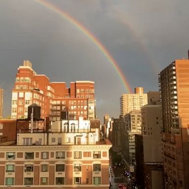 VIDEO: Double rainbow appears in New York City skyline on 22nd anniversary of September 11