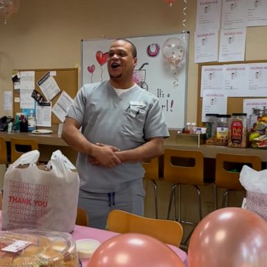 VIDEO: Dad-to-be surprised by colleagues with baby shower 