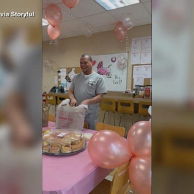 VIDEO: Dad-to-be surprised with baby shower