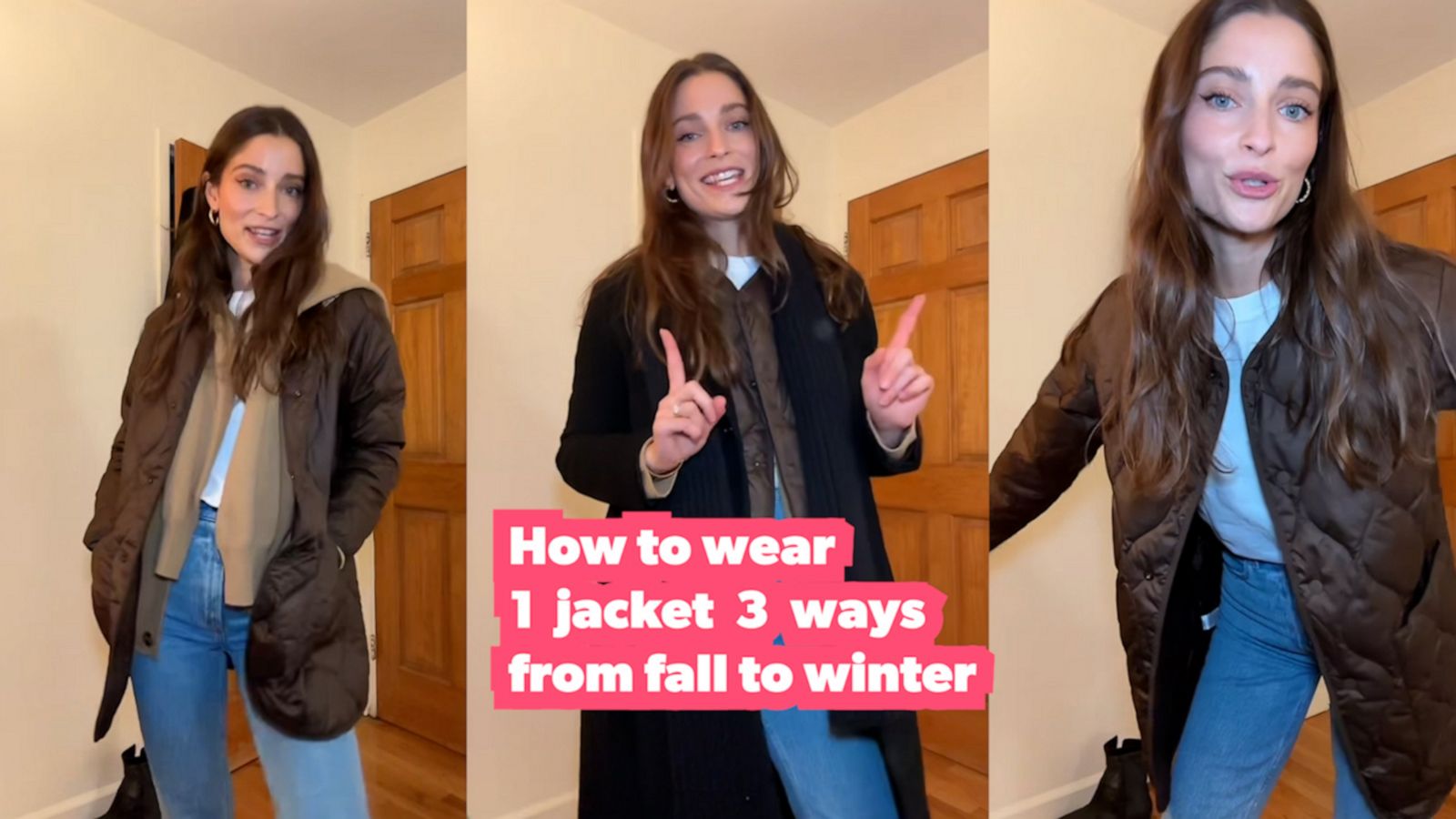 VIDEO: How to style 1 jacket 3 ways from fall to winter