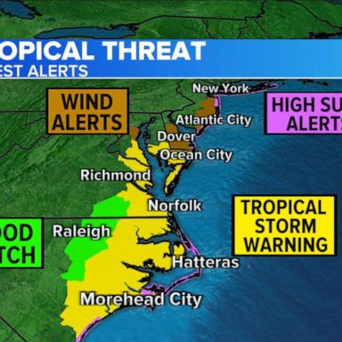 VIDEO: New tropical storm threat on the move along East Coast