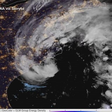 VIDEO: Tropical storm Ophelia makes landfall in North Carolina