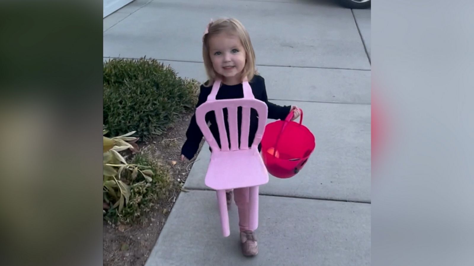 VIDEO: The story behind viral video of little girl who wants to be pink chair for Halloween