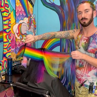 VIDEO: Viral hair artist who specializes in rainbows spreads joy online