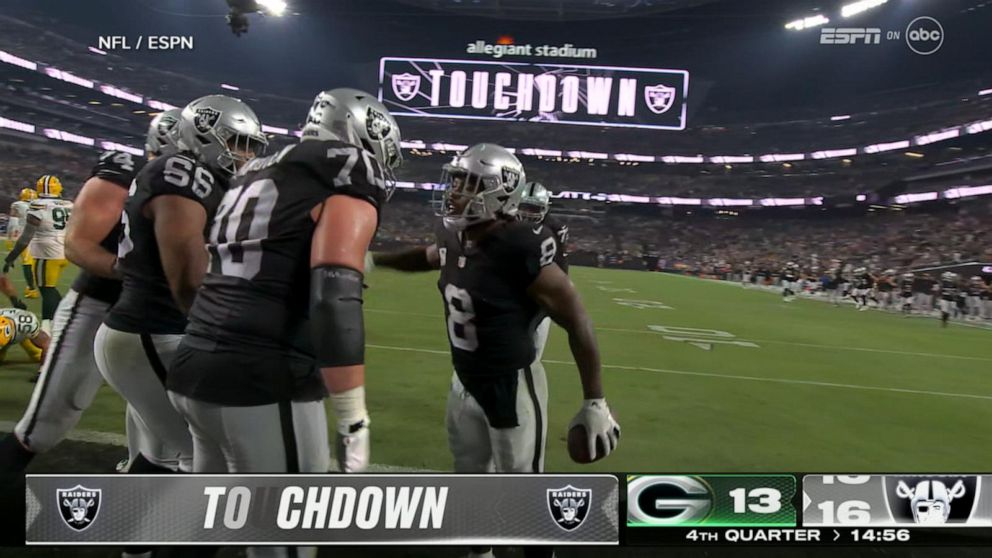 Last-quarter touchdown seals win for Las Vegas Raiders against Green Bay  Packers