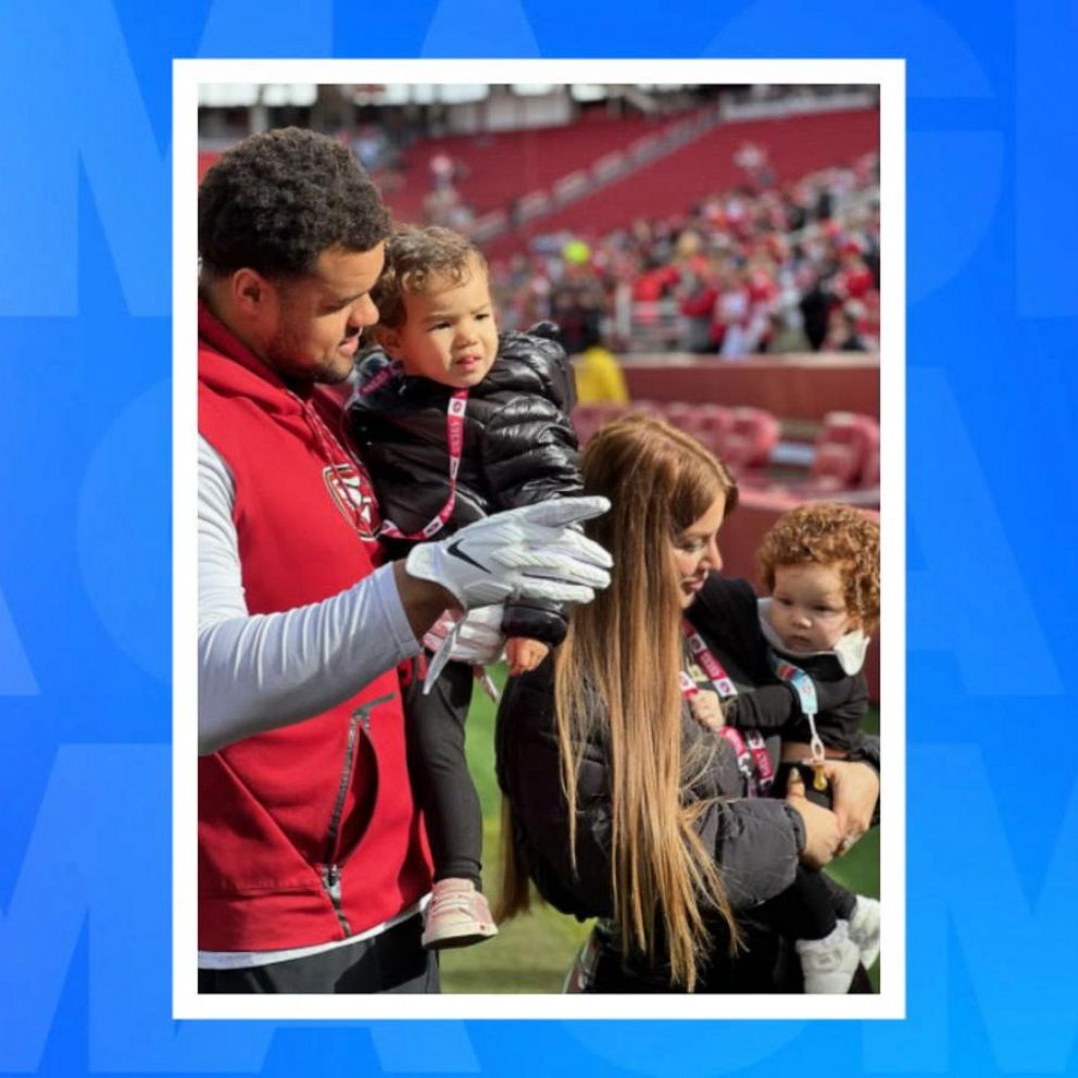 Jason Kelce's daughter Bennett cheers on dad at 1st NFL game - ABC News