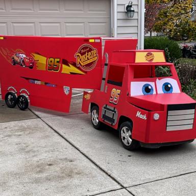 VIDEO: Dad builds incredible 'Cars' Halloween costume for son