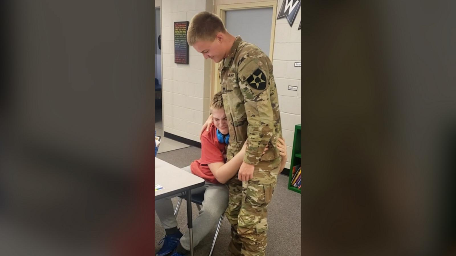 VIDEO: Soldier surprises little brother after 3 years away