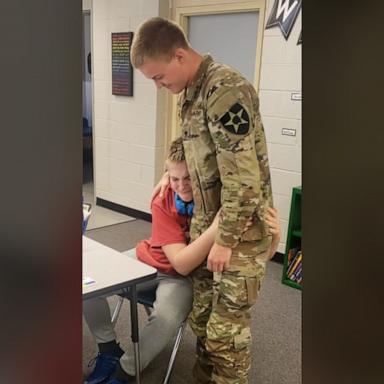 VIDEO: Soldier surprises little brother after 3 years away 