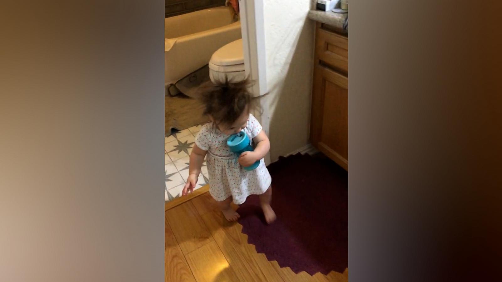 VIDEO: This toddler is all of us who can't talk before our morning coffee