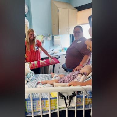 VIDEO: Miracle baby surprised with wagon in the hospital