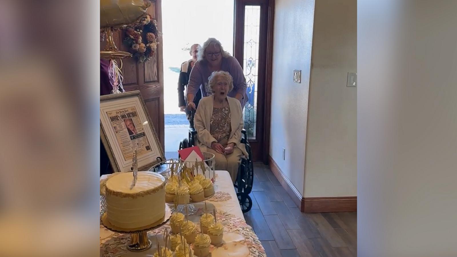 VIDEO: Family throws surprise party for grandma's 100th birthday