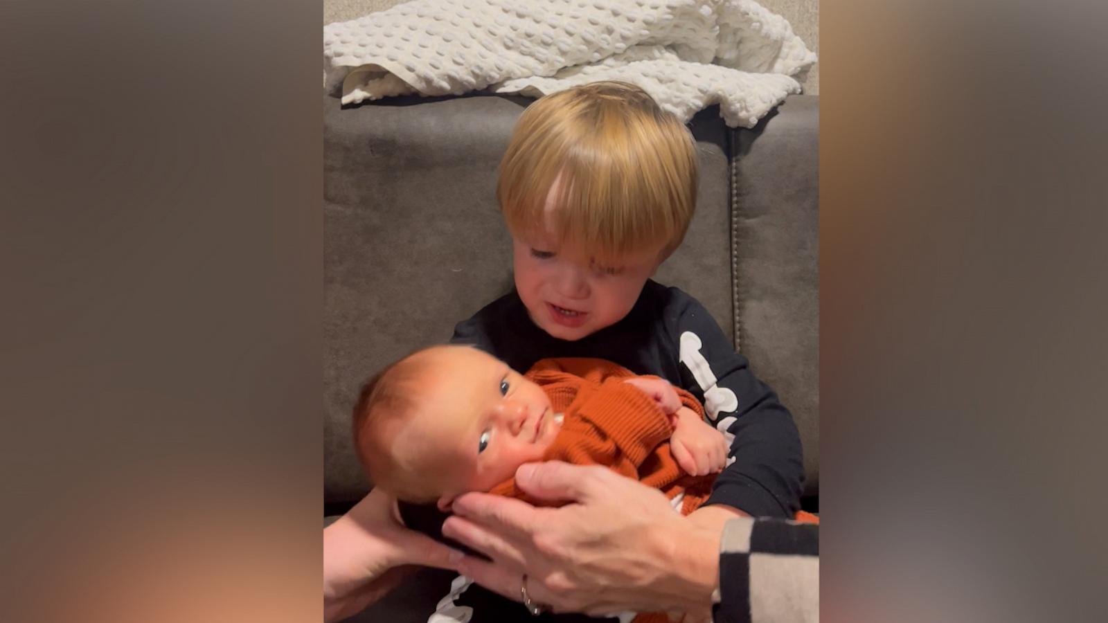 VIDEO: Toddler knows the perfect lullaby to sing to his baby brother: 'We Will Rock You'