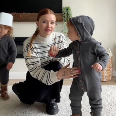 VIDEO: Toddler hilariously interrupts mom's 'fit check' video wearing unusual hat 