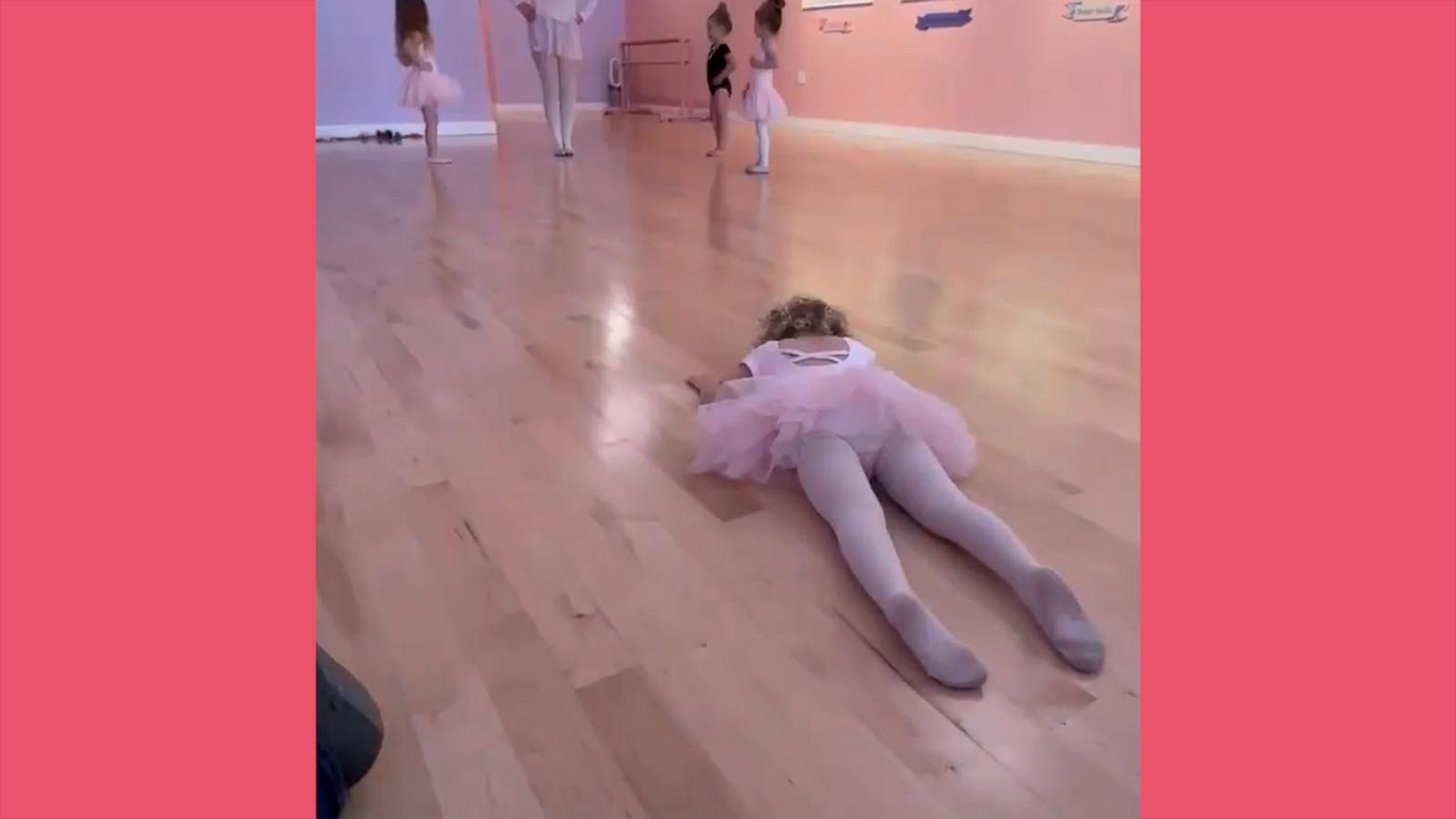 VIDEO: Hilarious 3-year old decides to slide across floor in ballet class