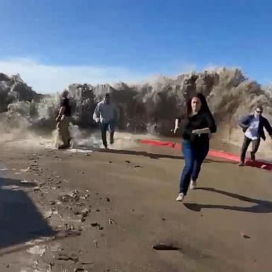 VIDEO: Rogue wave causes chaos on California coastline