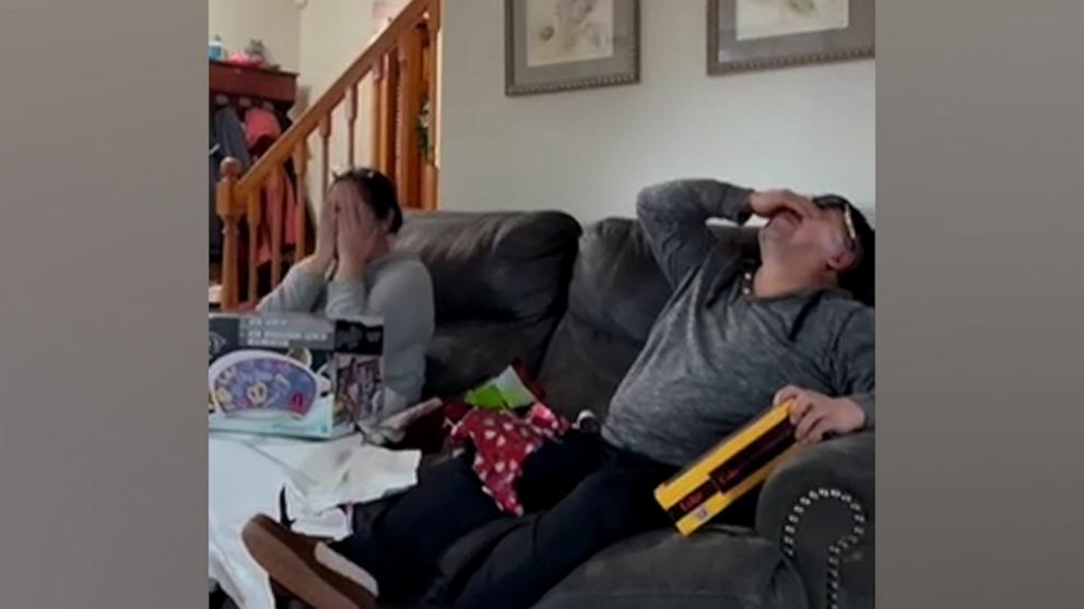 Woman surprises her parents with gifts they never received as kids