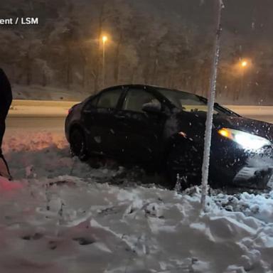 VIDEO: Weekend snowstorm causes dangerous road conditions