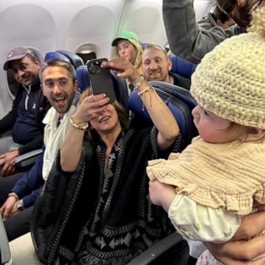 VIDEO: Stranger crochets a hat for the baby seated next to her on her flight