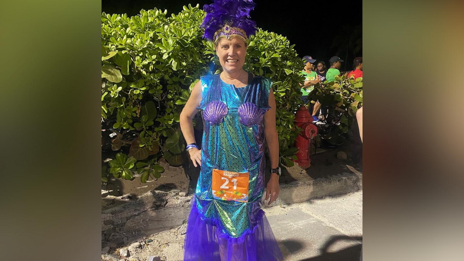 VIDEO: This 55-year-old marathon runner turns heads with fun costumes