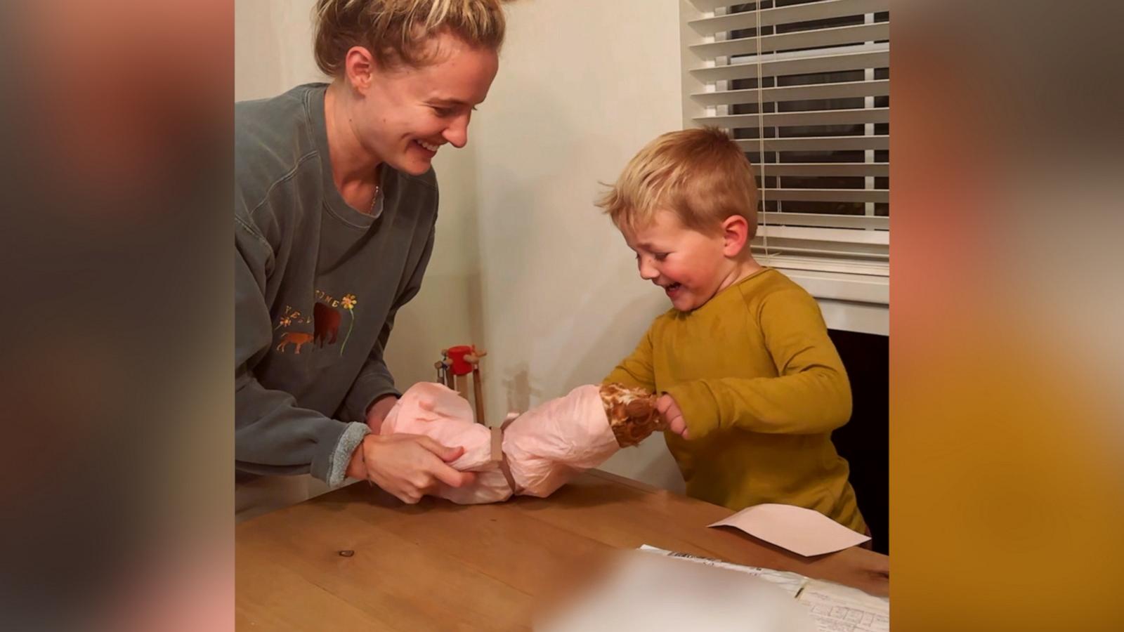 VIDEO: 3-year-old joyfully reunited with favorite stuffed animal from across the world