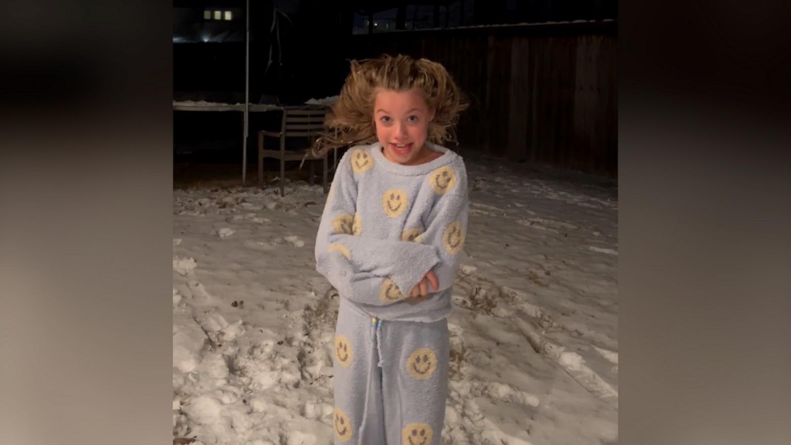 VIDEO: Girl uses wintry weather to create funky hairdo